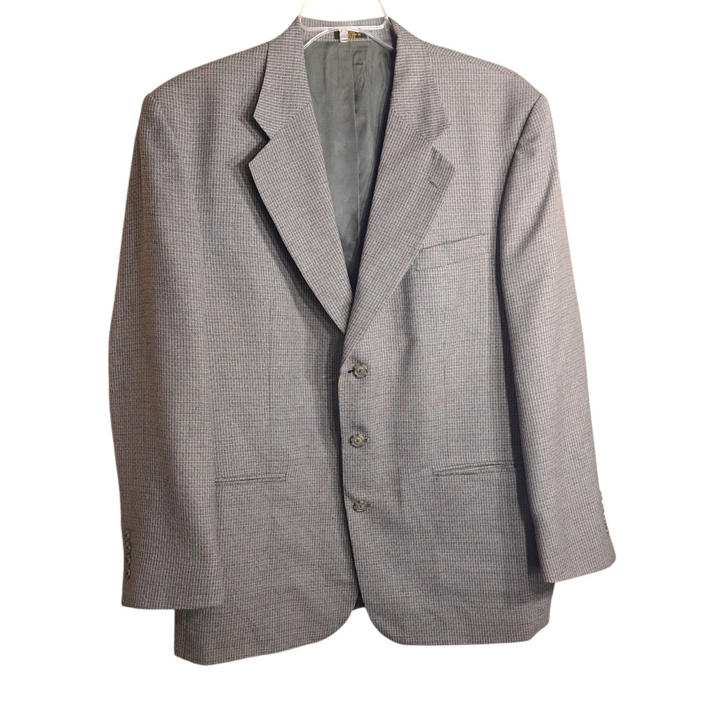 Stafford Men's‎ Three Button Executive Blazer Suit Jacket Sport Coat Gray 44R